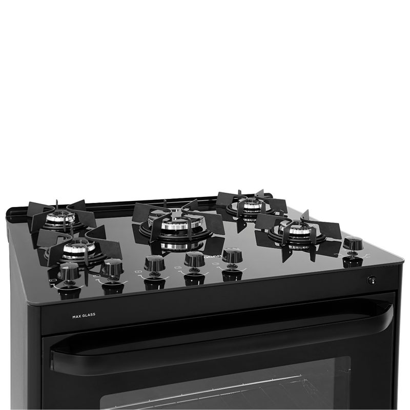 Fogao-Suggar-Max-Glass-5-Queimadores-Mesa-Vidro-Preto-Bivolt-FGVMG510PT-Cook-Eletroraro--2-