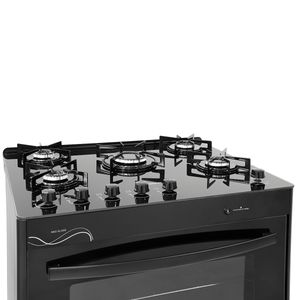 Fogão de Piso Suggar Neo Glass 5Q Mesa Vidro Preto Bivolt FGVNG510PT