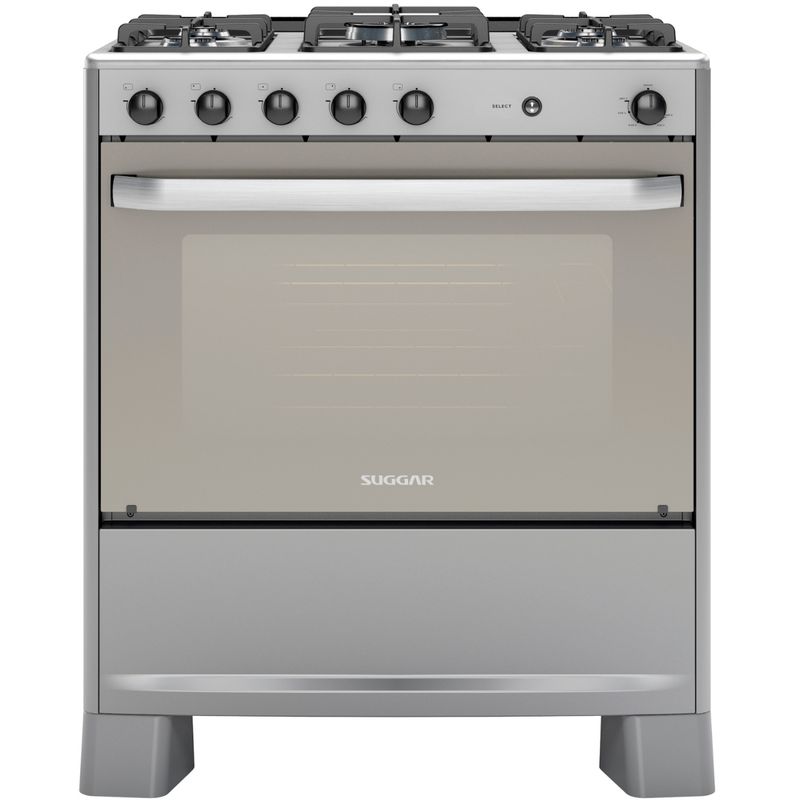 Fogao-Suggar-Select-5-Queimadores-Prata-Inox-Bivolt-FGISL510PRIX-Cook-Eletroraro