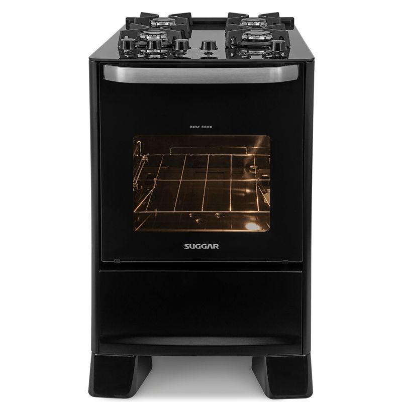Fogao-Suggar-Best-Glass-4-Queimadores-Mesa-Vidro-Preto-Bivolt-FGVBG410PT-Cook-Eletroraro