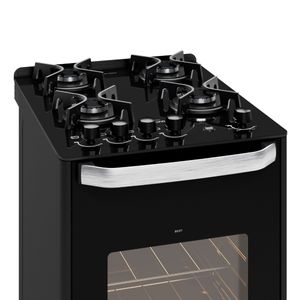 Fogão de Piso Suggar Best Glass 4Q Mesa Vidro Preto Bivolt FGVBG410PT