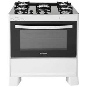 Fogão de Piso Suggar Neo Glass 5Q Vidro Branco Bivolt FGVNG510BR