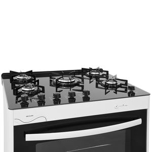 Fogão de Piso Suggar Neo Glass 5Q Vidro Branco Bivolt FGVNG510BR
