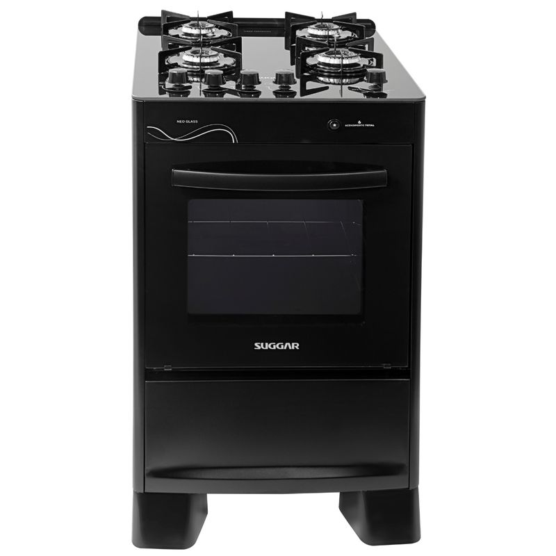Fogao-Suggar-Neo-Glass-4-Queimadores-Mesa-Vidro-Preto-Bivolt-FGVNG410PT-Cook-Eletroraro