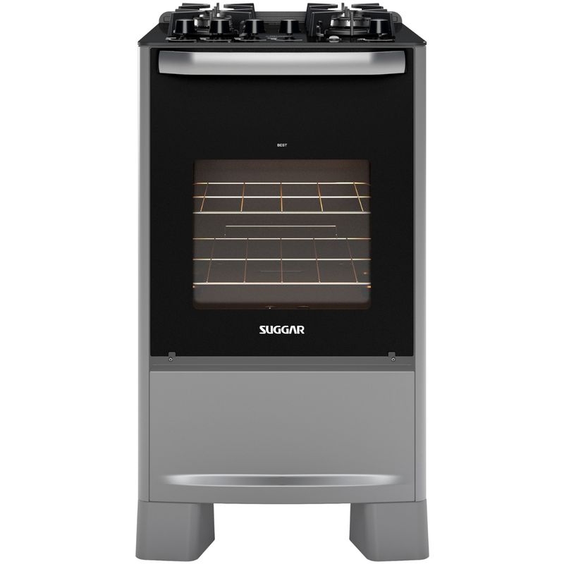 Fogao-Suggar-Best-Glass-4-Queimadores-Mesa-Vidro-Prata-Inox-Bivolt-FGVBG410PRIX-Cook-Eletroraro
