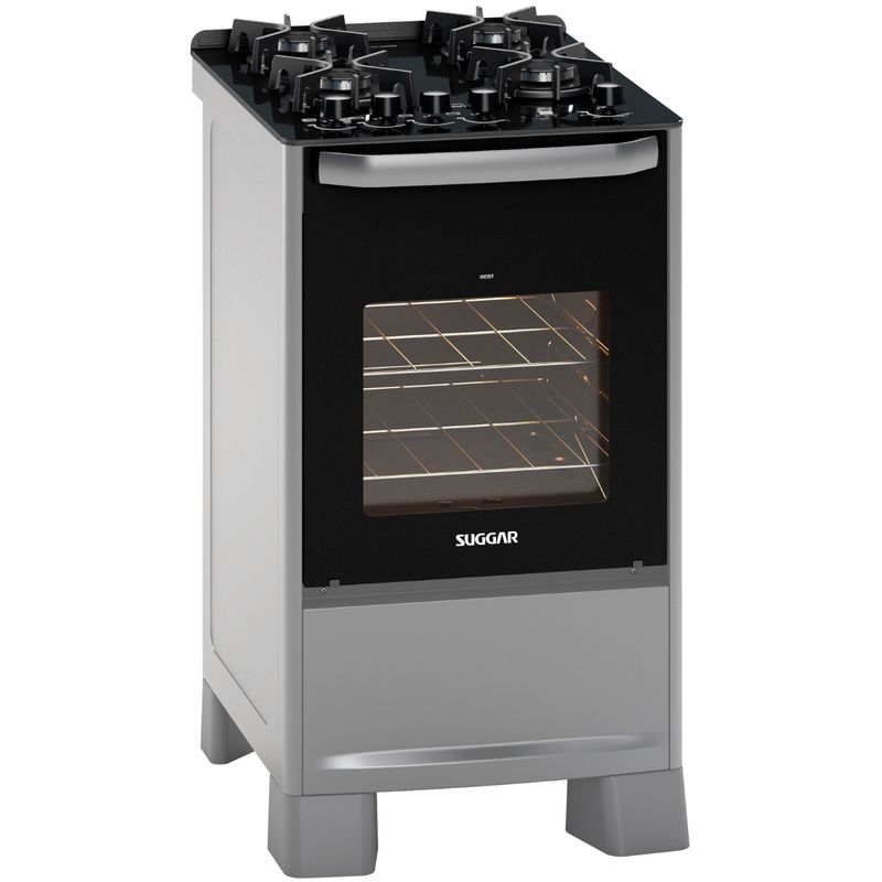 Fogao-Suggar-Best-Glass-4-Queimadores-Mesa-Vidro-Prata-Inox-Bivolt-FGVBG410PRIX-Cook-Eletroraro--2-