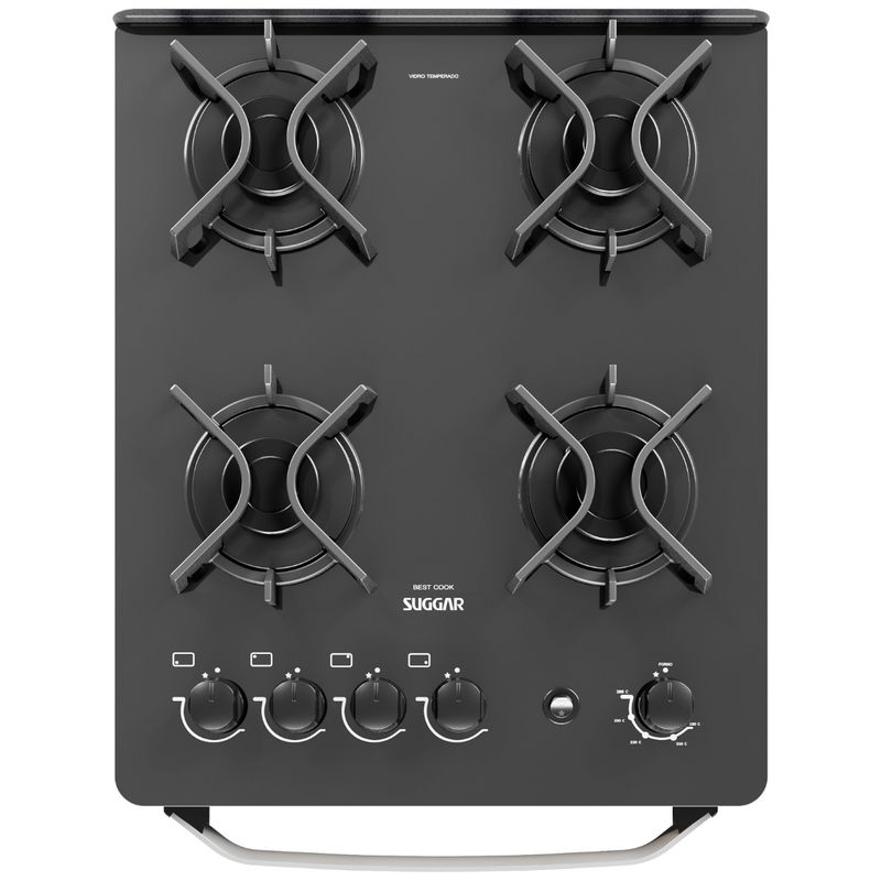 Fogao-Suggar-Best-Glass-4-Queimadores-Mesa-Vidro-Prata-Inox-Bivolt-FGVBG410PRIX-Cook-Eletroraro--5-