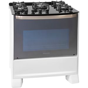 Fogão de Piso Suggar Master Grill 5Q Mesa Vidro Branco 110V FGVMTG511BR