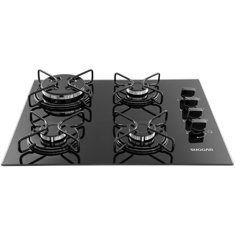 Cooktop-a-Gas-Suggar-4-Queimadores-Aco-Esmaltado-Vidro-Preto-Bivolt-FG4304AVP-Cook-Eletroraro