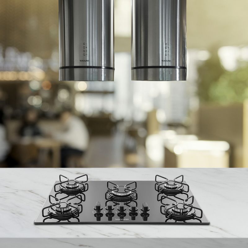 Cooktop-a-Gas-Suggar-5-Queimadores-Aco-Esmaltado-Vidro-Preto-Bivolt-FG5005AVP--Cook-Eletroraro--5-