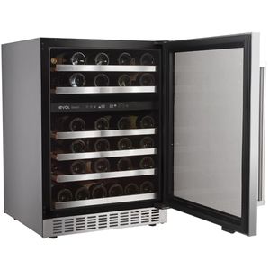 Adega Evol 46 Garrafas Smart Dual Zone Esquerda Inox 110V JC-145B127L