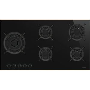 Cooktop a Gás Smeg Semiprofissional Dolce Stil 5Q 90cm Preto 220V PV695LCNR