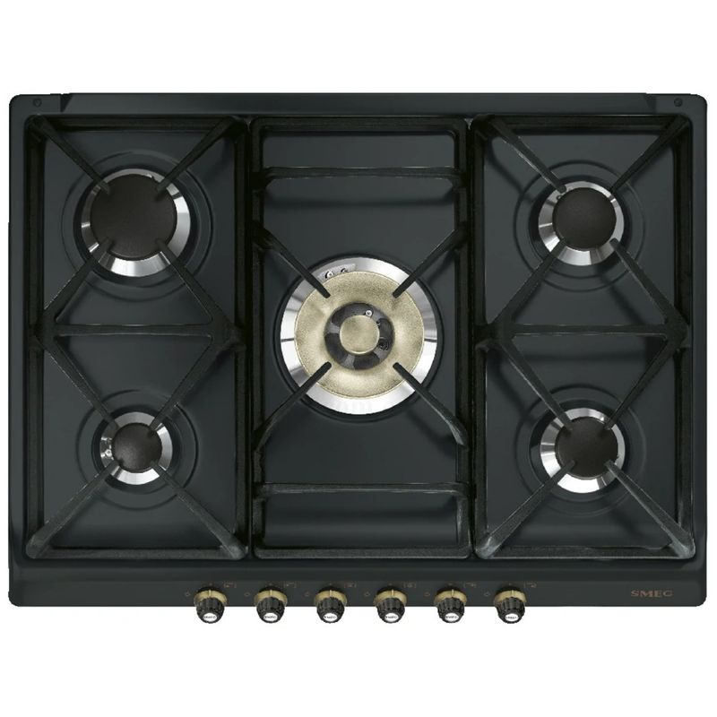 Cooktop-a-Gas-Smeg-Semiprofissional-Cortina-5-Queimadores-75Cm-Preto-220V-SR775AO-Cook-Eletroraro