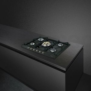 Cooktop a Gás Smeg Semiprofissional Cortina 5Q 75cm Preto 220V SR775AO