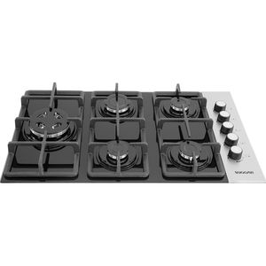Cooktop a Gás Suggar Trich Lateral Ferro Fundido 5Q Preto Inox Bivolt FG5335FVPIX