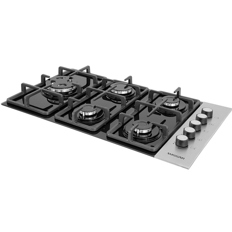Cooktop-a-Gas-Suggar-Trich-Lateral--Ferro-Fundido-5-Queimadores-Preto-Inox-FG5335FVPIX-Cook-Eletroraro--3-