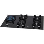 Cooktop-a-Gas-Fischer-Ferro-Fundido-Infinity-5-Queimadores-Mesa-Vidro-Preto-Bivolt-31800-82260-Cook-Eletroraro