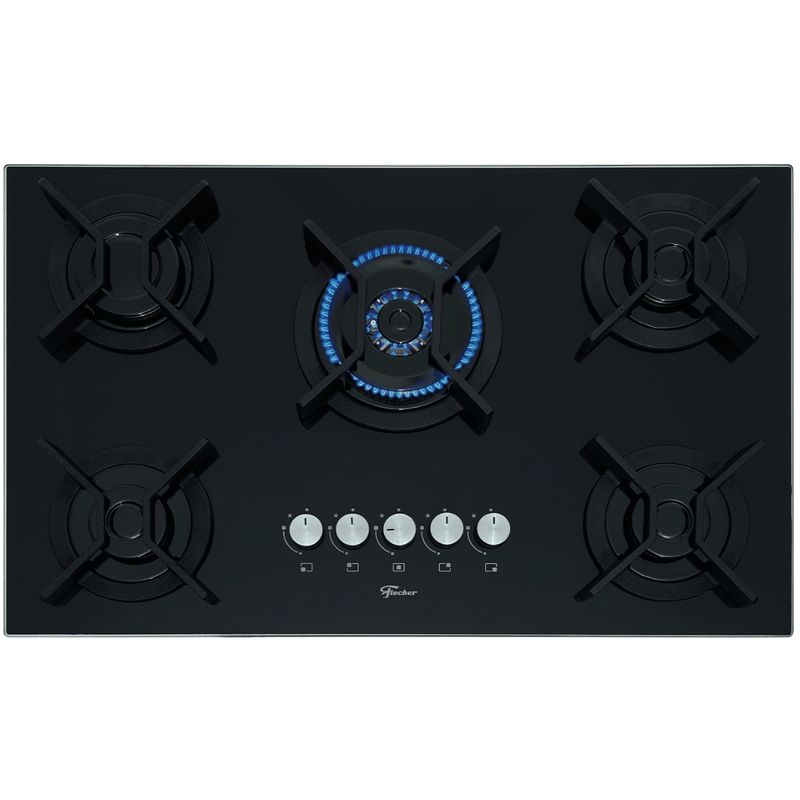 Cooktop-a-Gas-Fischer-Ferro-Fundido-Infinity-5-Queimadores-Mesa-Vidro-Preto-Bivolt-26298-57077-Cook-Eletroraro--2-