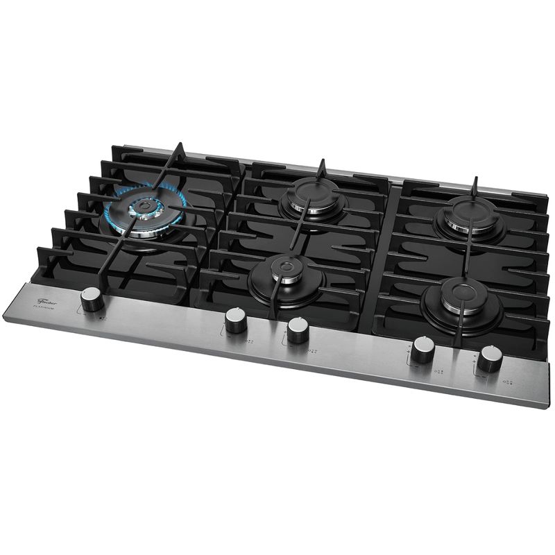 Cooktop-a-Gas-Fischer-Ferro-Fundido-5-Queimadores-Mesa-Vidro-Platinium-Preto-Bivolt-33810-92122-Cook-Eletroraro