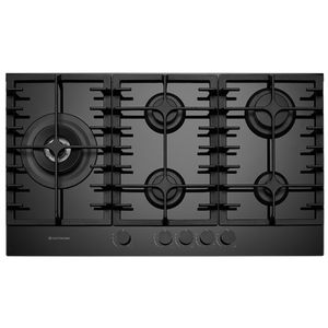 Cooktop a Gás Elettromec Vetro 5Q 90cm Vidro Preto Bivolt CKG-5Q-90-VT-3TNA