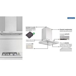 Coifa de Parede Tramontina New Dritta 60cm Inox 220V 95800/002