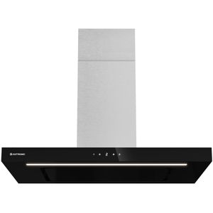 Coifa de Parede Elettromec Vetro Connect 90Cm Preta Inox 220V CFP-VTR-90-VP-2ATC