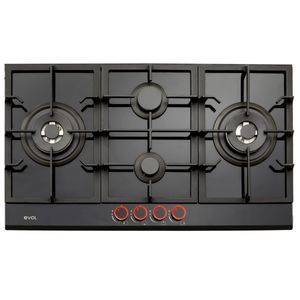 Cooktop a Gás Evol 4Q Vitrocerâmico 60cm Preto Bivolt ECTGD4QM3C