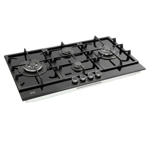 Cooktop a Gás Evol 4Q Vitrocerâmico 60cm Preto Bivolt ECTGD4QM3C