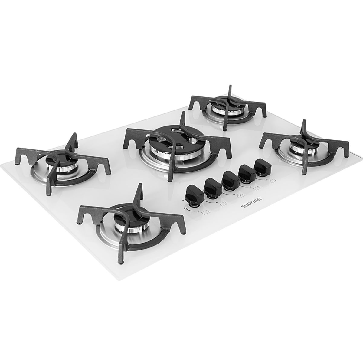 Cooktop 5 Bocas Suggar Branco – Tripla Chama – Gás Bivolt – Fg5305fbr