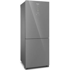 Geladeira Panasonic BB65 Frost Free 450L Inverter Vidro Inox 110V NR-BB65GVFMA