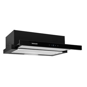 Depurador de Ar Suggar Slim Embutir 80cm Preto, Baixo Ruído, Alta Eficiência, Fácil Limpeza, 110V, Modelo DE81THPT