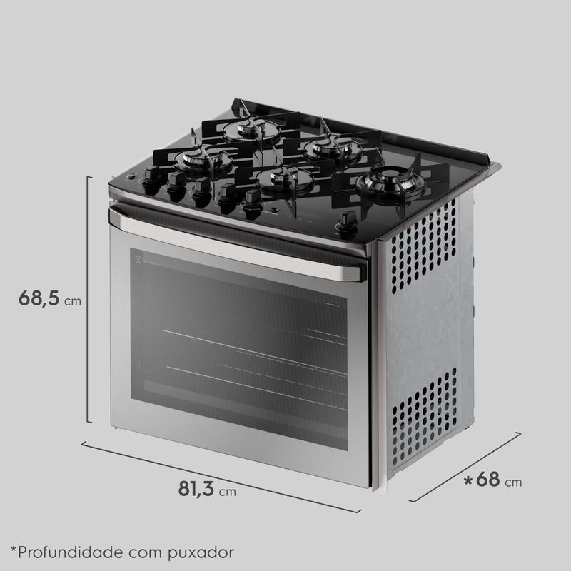 Fogao-Electrolux-FE5EC-de-Embutir-PerfectCook360-Vaporbake-5-Queimadores-Cinza-110V-33051FBA185-Cook-Eletroraro--5-