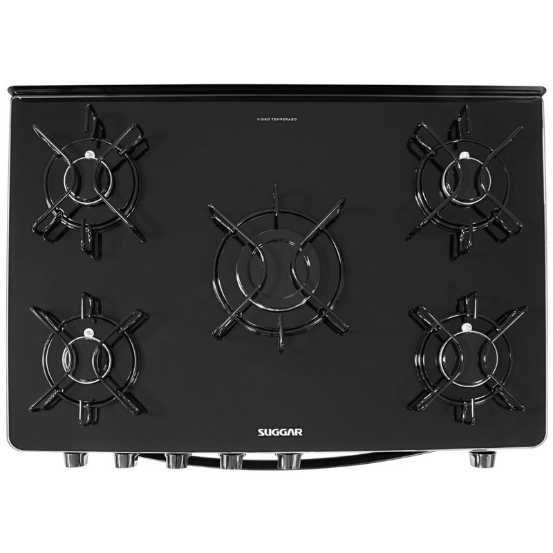 Fogao-Suggar-Cook-Glass-5-Queimadores-Mesa-Vidro-Preto-Bivolt-FGVCG510PT-Cook-Eletroraro--4-
