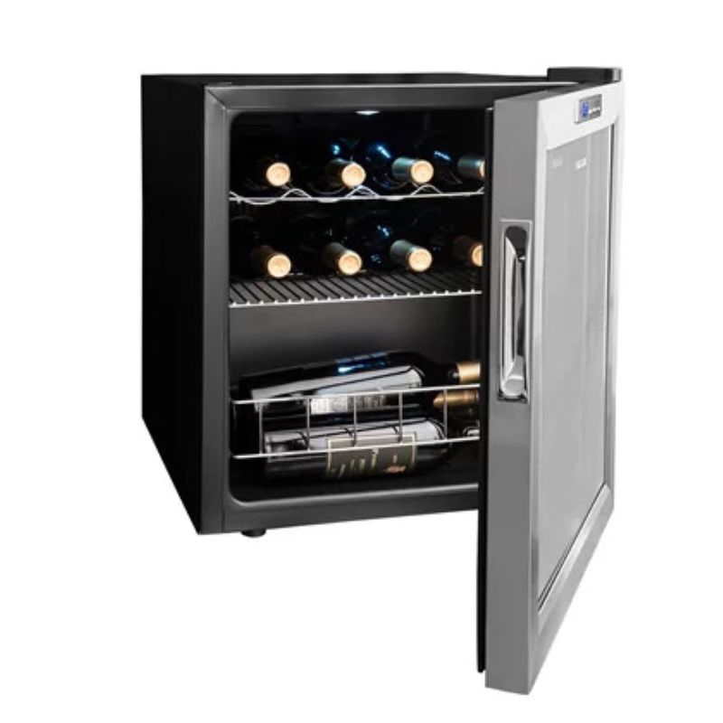 Adega-Suggar-Lyon-13-Garrafas-Preta-e-Inox-110V-AD1511IX
