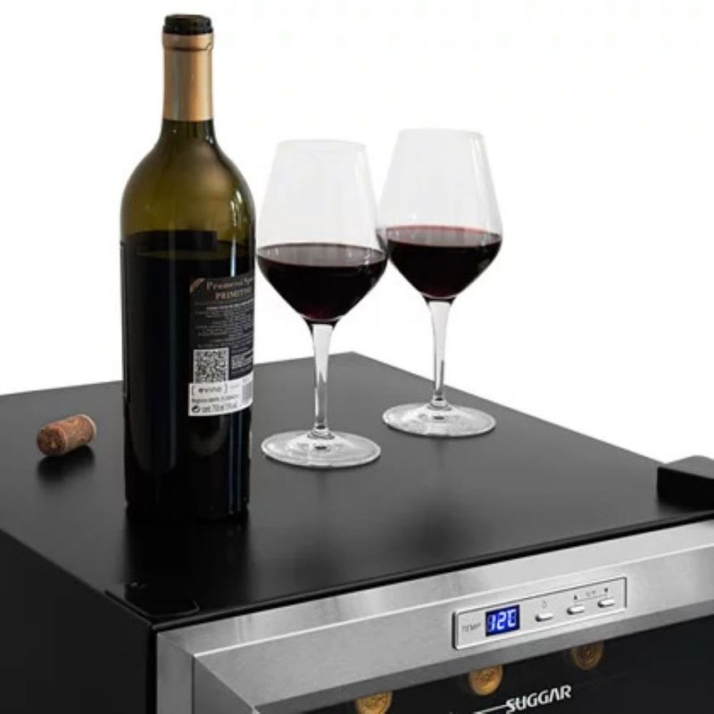 Adega-Suggar-Lyon-13-Garrafas-Preta-e-Inox-110V-AD1511IX