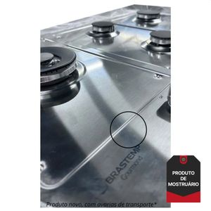 Cooktop a Gás Brastemp (Mostruário) 5Q Inox 90cm 220V 1-BDK90DRBNA Outlet