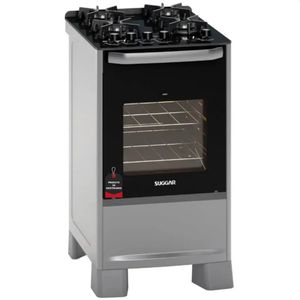Fogão de Piso Suggar (Mostruário) 4Q Prata Inox Bivolt 1-FGVBG410PRIX Outlet