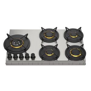 Cooktop a Gàs Elettromec 5Q 90cm Inox 220V CKG-5Q-90-SR-2TLB