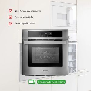 Forno Elétrico Panasonic de Embutir, Inox, 220V, Capacidade 80L, Assados e Grelhados, Modelo HL-CX668SRPK