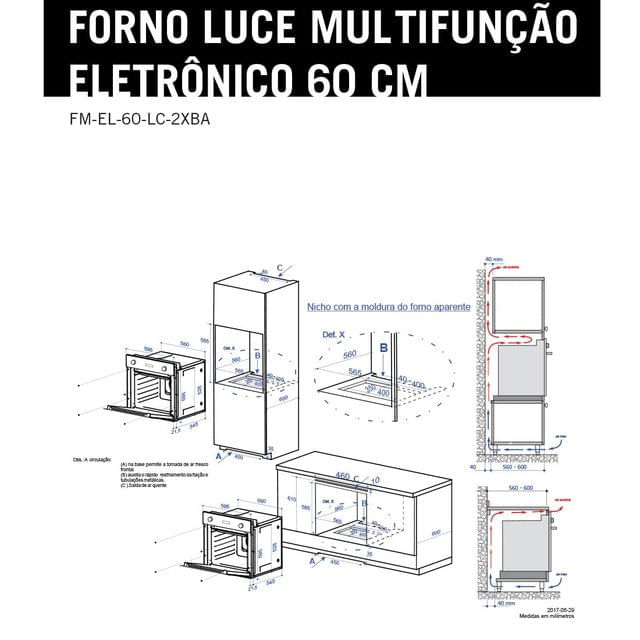 Forno-Eletrico-Elettromec-Luce-56L-Inox-60cm-220V-FM-EL-60-LC-2XBA