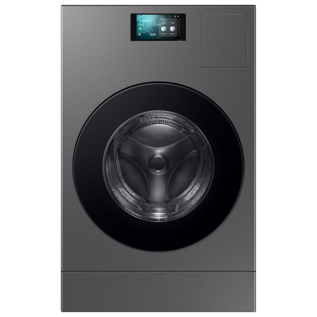 Lavadora de Roupa Lava e Seca 20 Kg Frontal Inox Bespoke Ai Laundry Heat Pump Samsung - 110v - Wd20db8995bzaz